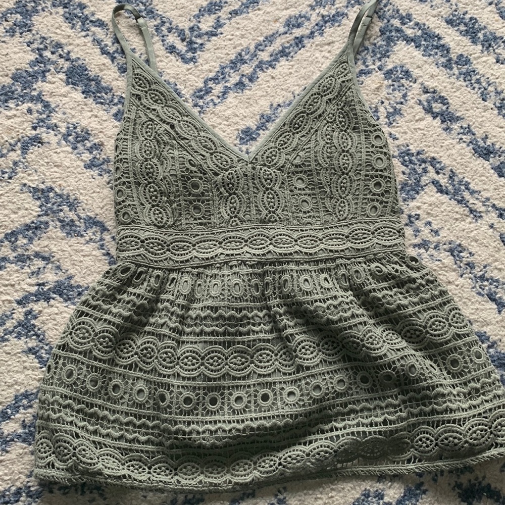 Abercrombie & Fitch Green A&F Peplum Top